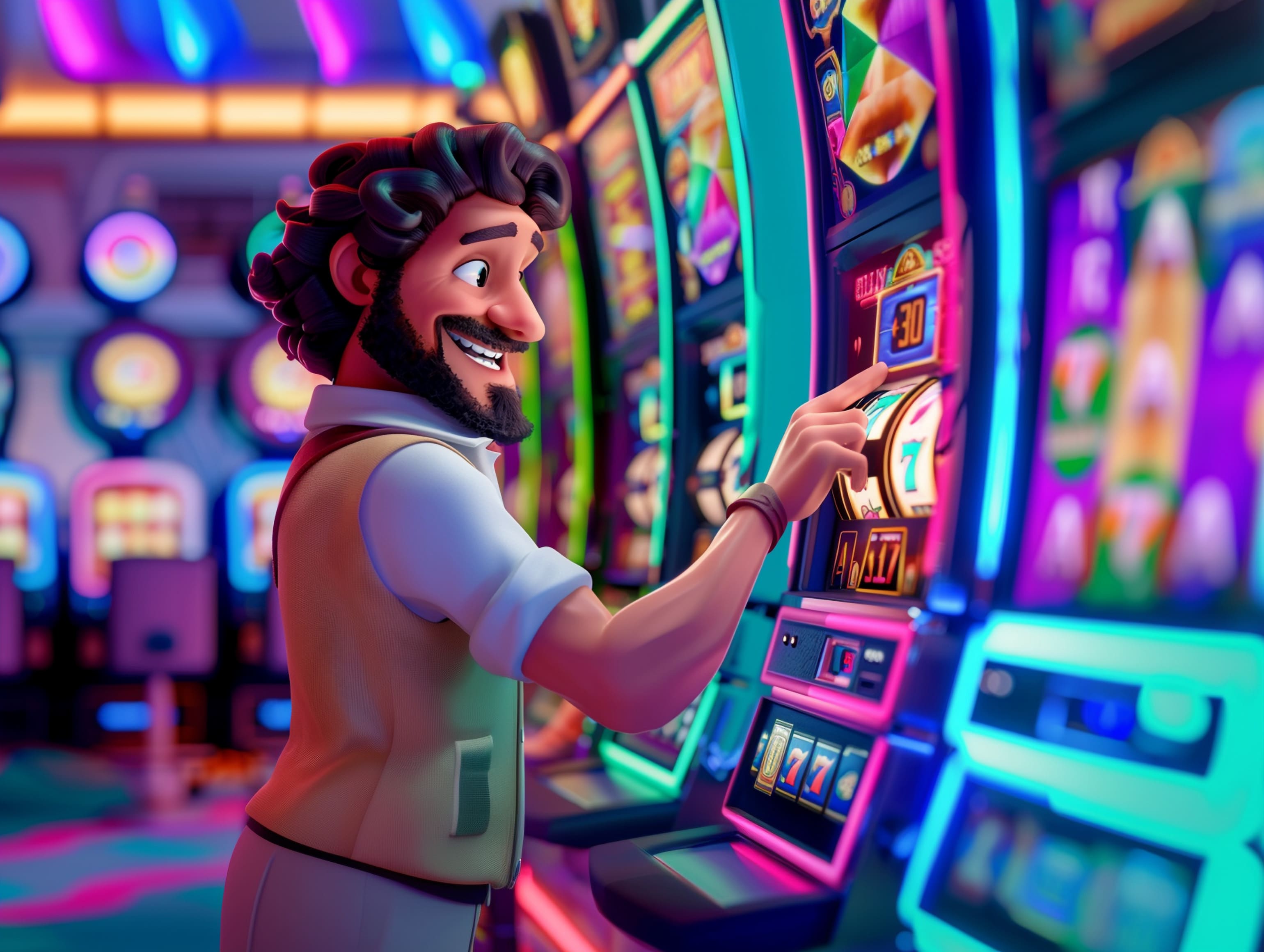 Player enjoying a social reel-based game